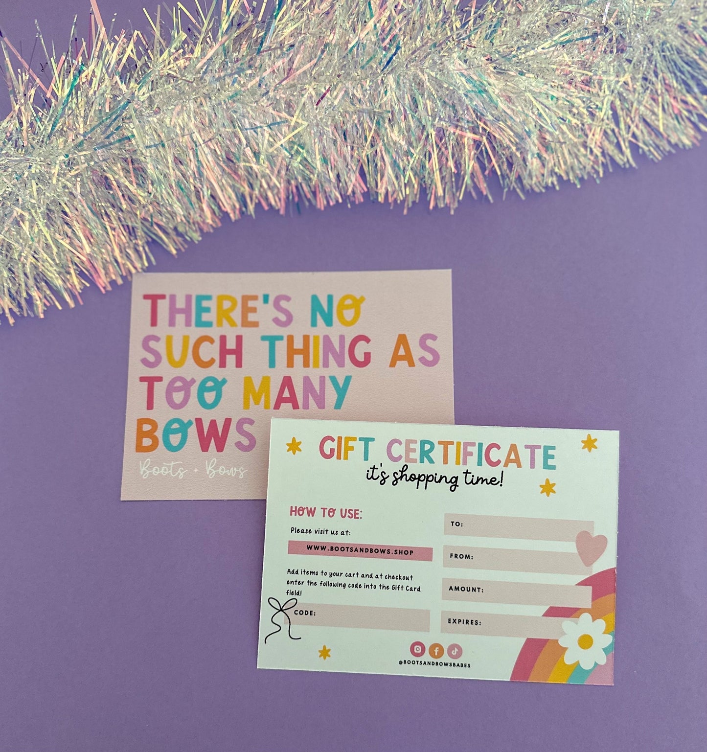 PHYSICAL GIFT CERTIFICATE